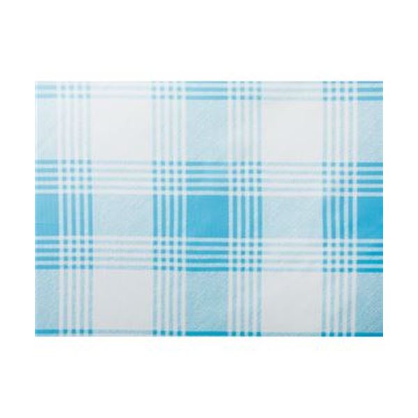 （まとめ）カネモ商事 LOr食事用エプロンブルーチェック 1セット（5枚）[x3セット]