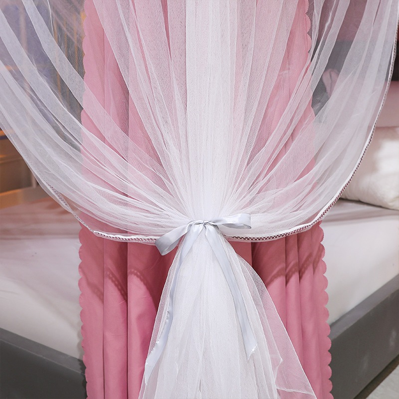 ブラックアウトベッドカーテンブラケットと統合された家庭用ベッドルームフロアベッドマントル完全に囲まれたダストプルーフ風力防止ウォーム