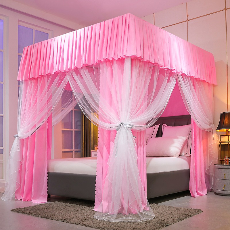 ブラックアウトベッドカーテンブラケットと統合された家庭用ベッドルームフロアベッドマントル完全に囲まれたダストプルーフ風力防止ウォーム