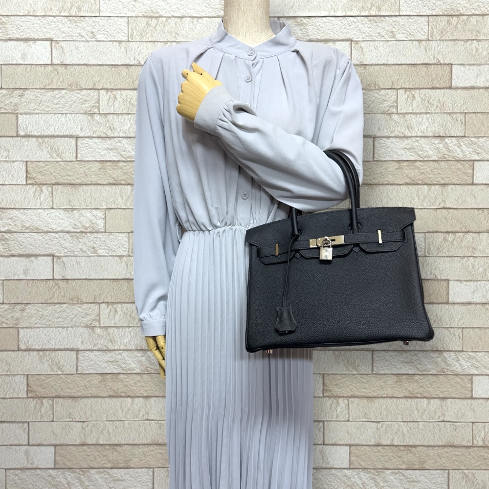 エルメス バーキン30 ハンドバッグ レザー ブラック HERMES 中古 美品 エルメス バーキン30 ハンドバッグ レザー ブラック HERMES 中古 美品