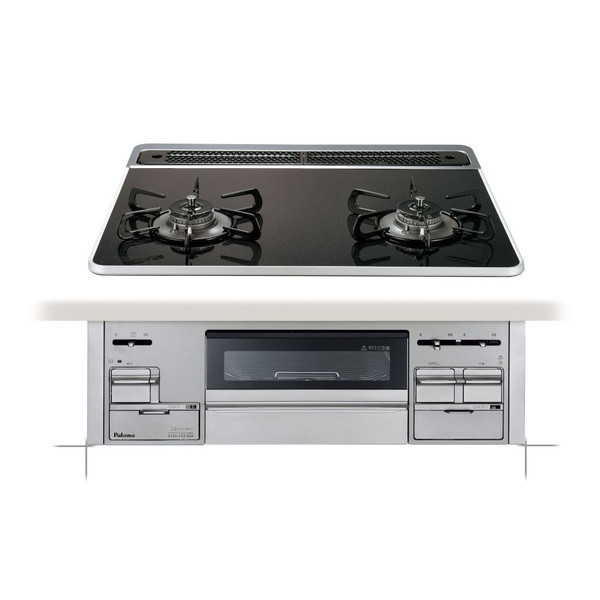 PD-200WS-60CK LP クリアパールブラック Sisto(シスト) [ビルトインガスコンロ (プロパンガス用 両側強火力 2口 60cm幅)]