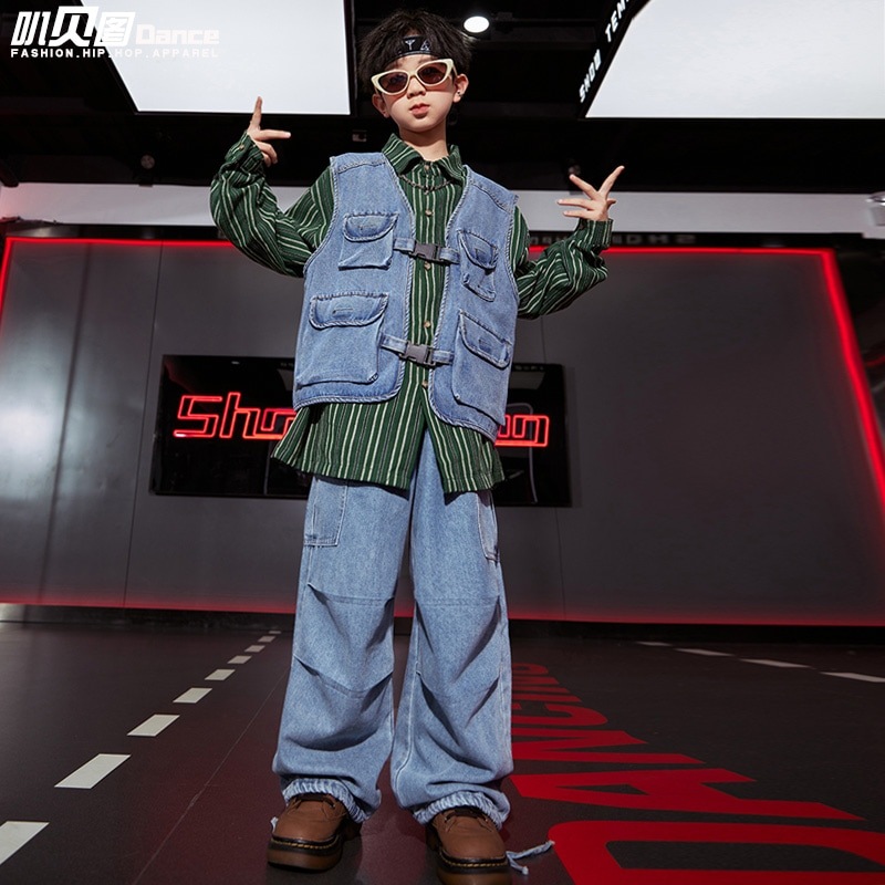 街舞児童潮服小学生運動会日系馬甲セットhiphop演出服ショーショーショーショーショー服女 街舞児童潮服小学生運動会日系馬甲セットhiphop演出服ショーショーショーショーショー服女