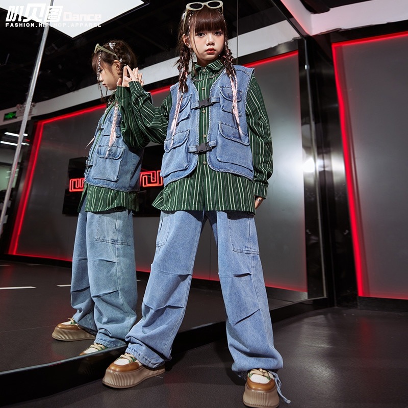 街舞児童潮服小学生運動会日系馬甲セットhiphop演出服ショーショーショーショーショー服女 街舞児童潮服小学生運動会日系馬甲セットhiphop演出服ショーショーショーショーショー服女