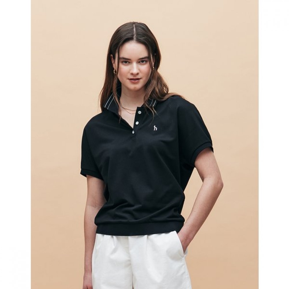 [25SS] [アイコニック] リラックスフィットショートスリーブピケ T シャツブラック HSTS5BC35BK