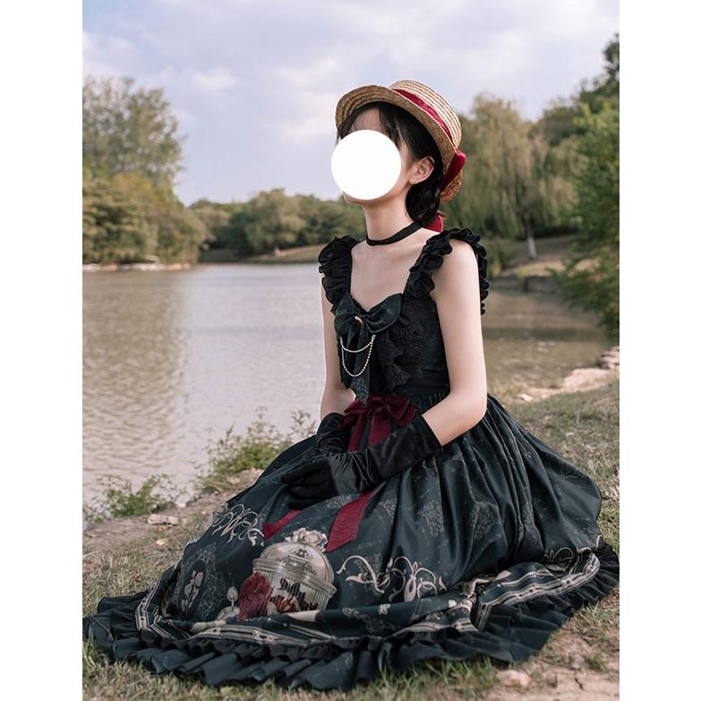 ロリータ ワンピース リボン Aライン 膝上丈 Lolita ゆめかわ フリル 可愛い 萌え萌え 友達 姉妹 プレゼント レディース コスチューム 仮装_3