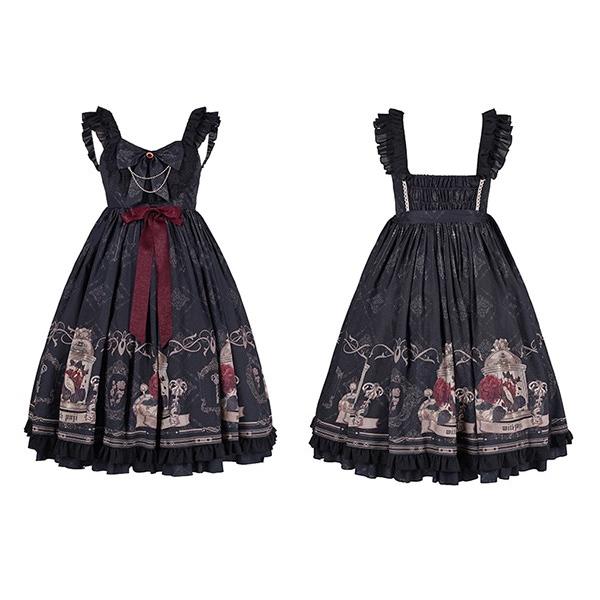 ロリータ ワンピース リボン Aライン 膝上丈 Lolita ゆめかわ フリル 可愛い 萌え萌え 友達 姉妹 プレゼント レディース コスチューム 仮装_7