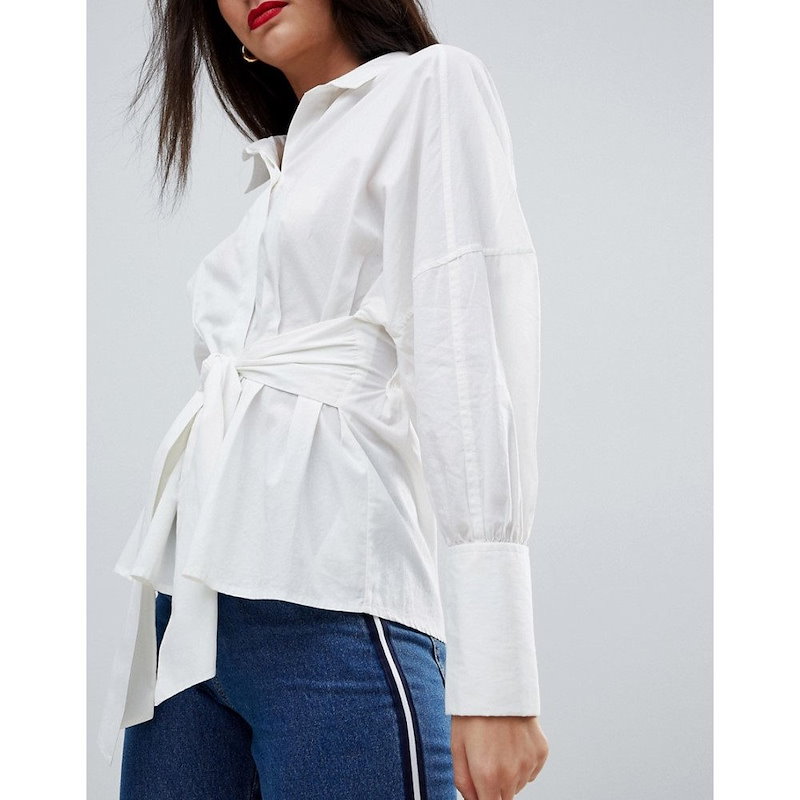 ヴェロモーダ レディース トップス【Vero Moda Tall Shirt With Front Tie】White ヴェロモーダ レディース トップス【Vero Moda Tall Shirt With Front Tie】White