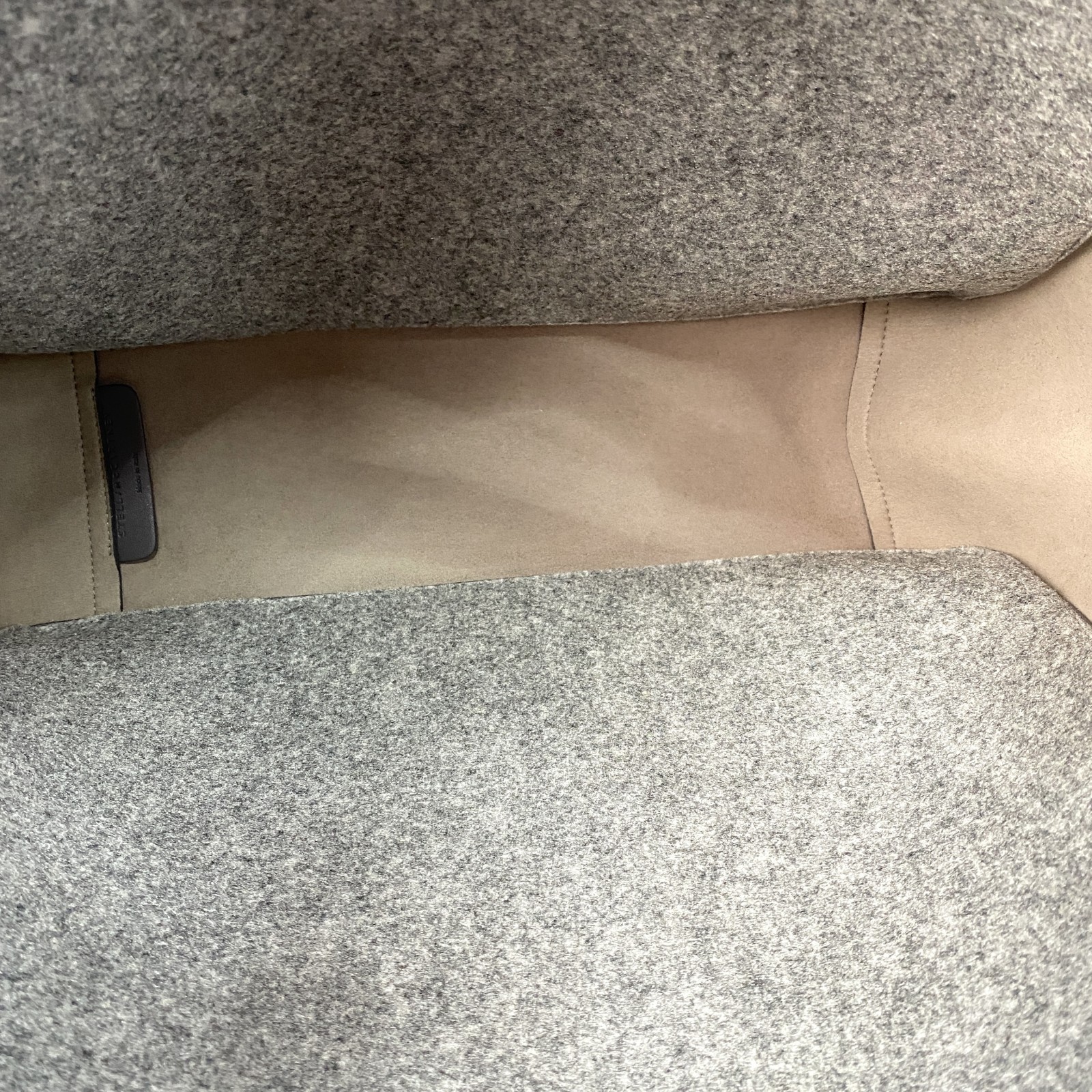 美品 ステラマッカートニー Stella McCarthney レディース スタッズロゴ トートバッグ ウール ポーチ付き