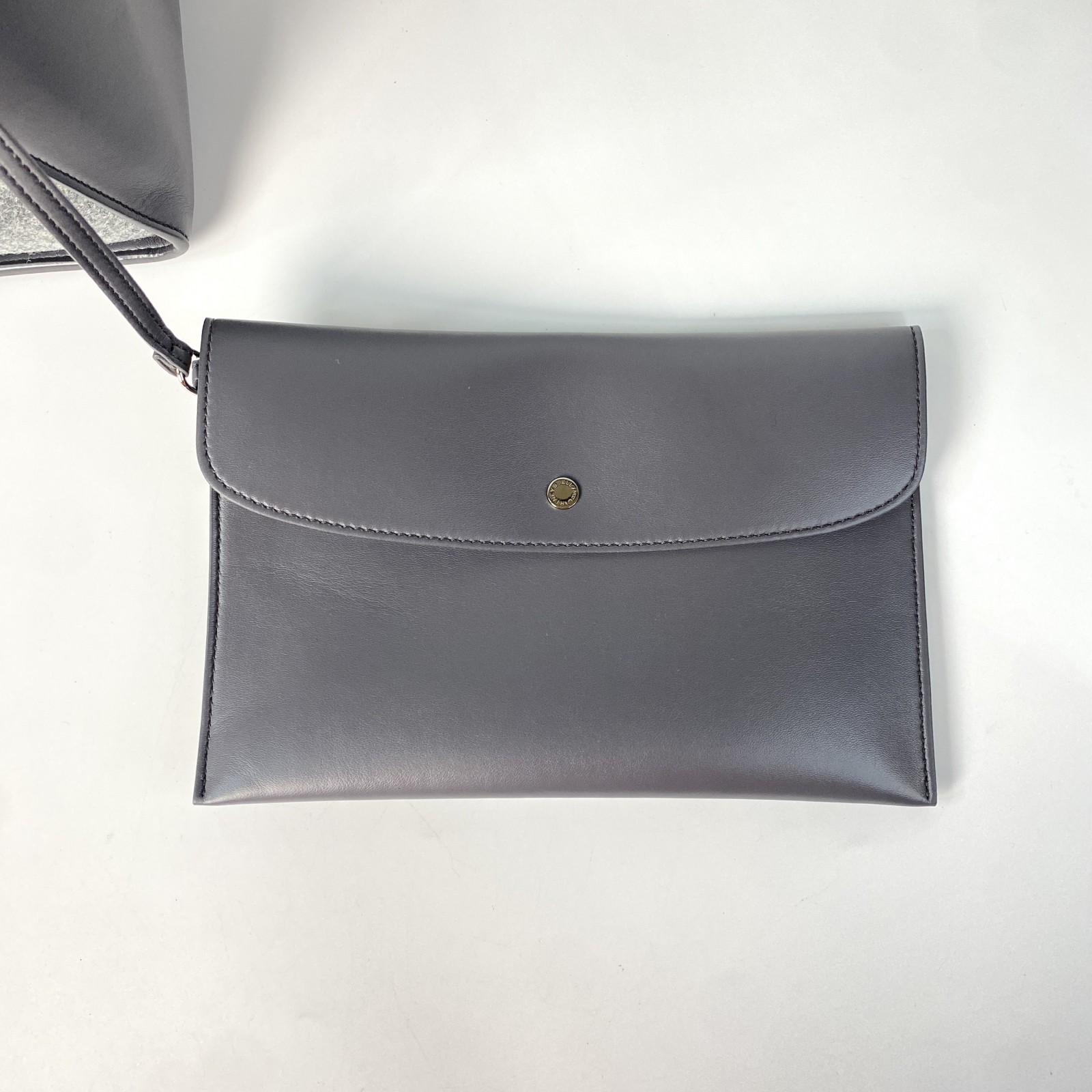 美品 ステラマッカートニー Stella McCarthney レディース スタッズロゴ トートバッグ ウール ポーチ付き