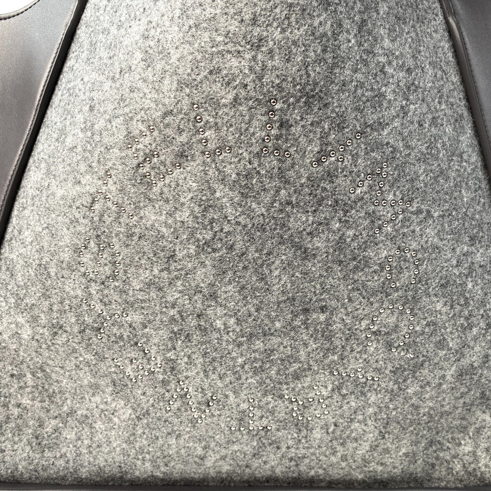 美品 ステラマッカートニー Stella McCarthney レディース スタッズロゴ トートバッグ ウール ポーチ付き