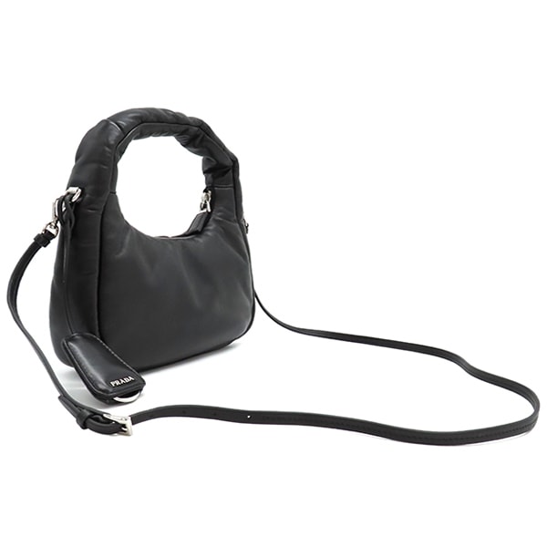プラダ PRADA 2WAYバッグ パデッド ナッパレザー バッグ レザー ブラック シルバー金具 黒 ハンドバッグ ショルダー 三角ロゴプレート 1BA384 【保存袋】【中古】 プラダ PRADA 2WAYバッグ パデッド ナッパレザー バッグ レザー ブラック シルバー金具 黒 ハンドバッグ ショルダー 三角ロゴプレート 1BA384 【保存袋】【中古】