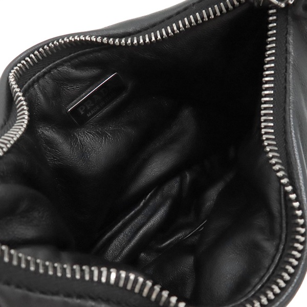 プラダ PRADA 2WAYバッグ パデッド ナッパレザー バッグ レザー ブラック シルバー金具 黒 ハンドバッグ ショルダー 三角ロゴプレート 1BA384 【保存袋】【中古】 プラダ PRADA 2WAYバッグ パデッド ナッパレザー バッグ レザー ブラック シルバー金具 黒 ハンドバッグ ショルダー 三角ロゴプレート 1BA384 【保存袋】【中古】