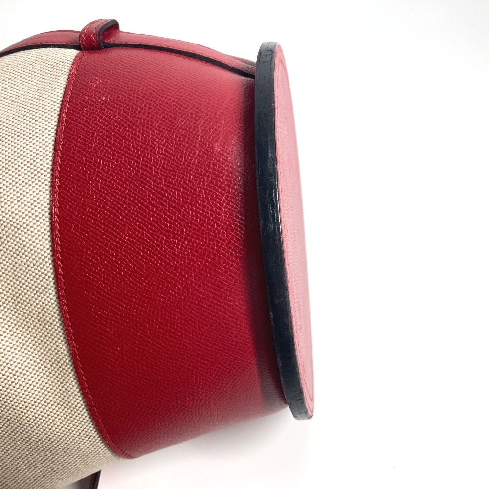 ショルダーバッグ スタンディ ヴィンテージ カバン 斜め掛け 巾着バッグ レザー/キャンバス レッド ショルダーバッグ スタンディ ヴィンテージ カバン 斜め掛け 巾着バッグ レザー/キャンバス レッド