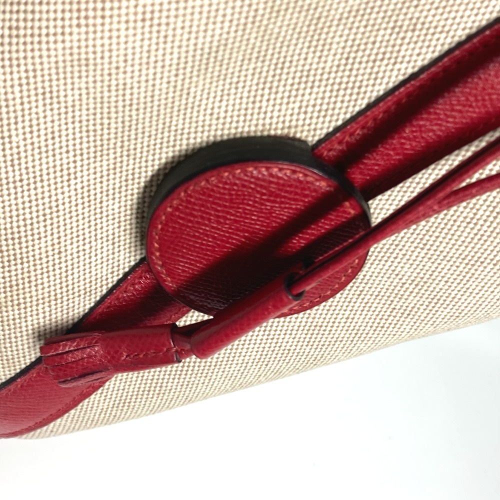 ショルダーバッグ スタンディ ヴィンテージ カバン 斜め掛け 巾着バッグ レザー/キャンバス レッド ショルダーバッグ スタンディ ヴィンテージ カバン 斜め掛け 巾着バッグ レザー/キャンバス レッド