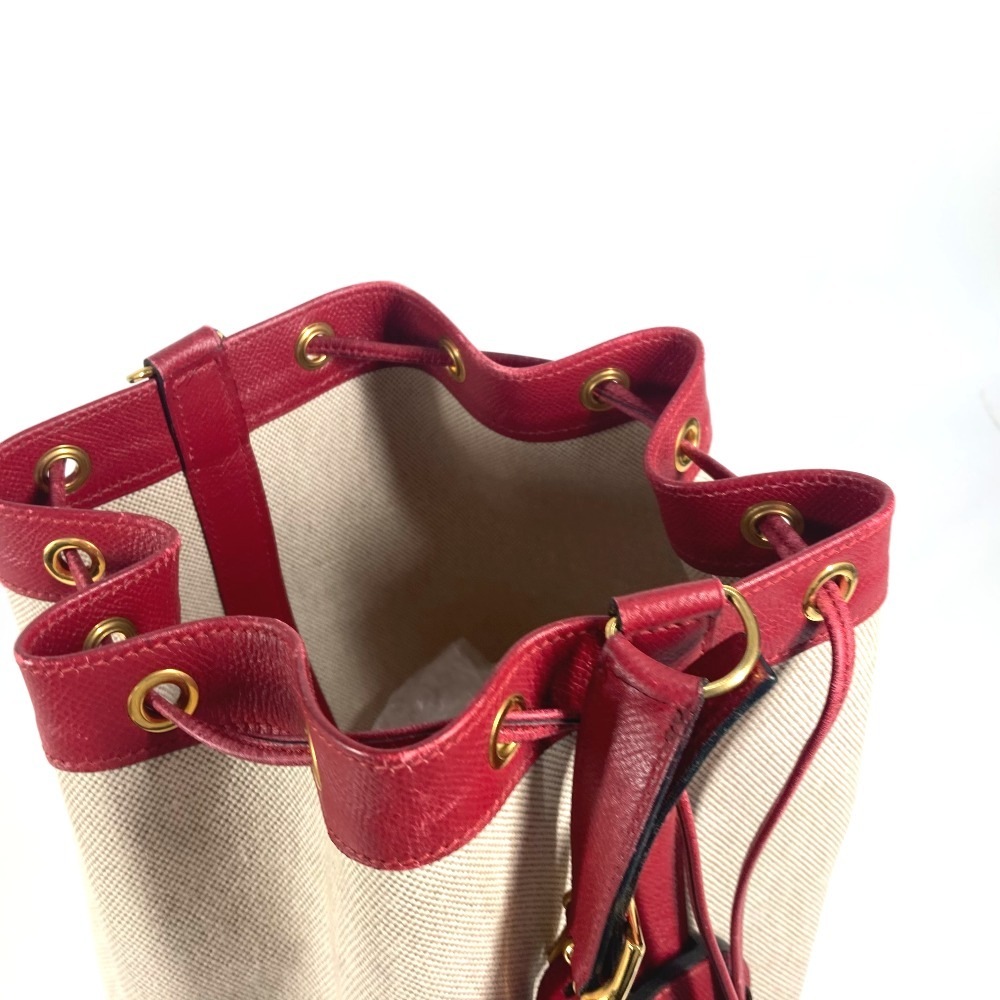 ショルダーバッグ スタンディ ヴィンテージ カバン 斜め掛け 巾着バッグ レザー/キャンバス レッド ショルダーバッグ スタンディ ヴィンテージ カバン 斜め掛け 巾着バッグ レザー/キャンバス レッド