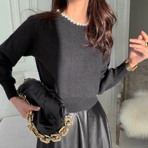 ニット セーター トップス ニットセーター ニットトップス レディース パール エレガント シンプル 秋冬新作 パーティー 二次会 お呼ばれ 上品 おしゃれ 可愛い ガーリー 上品 シンプル 無地 大