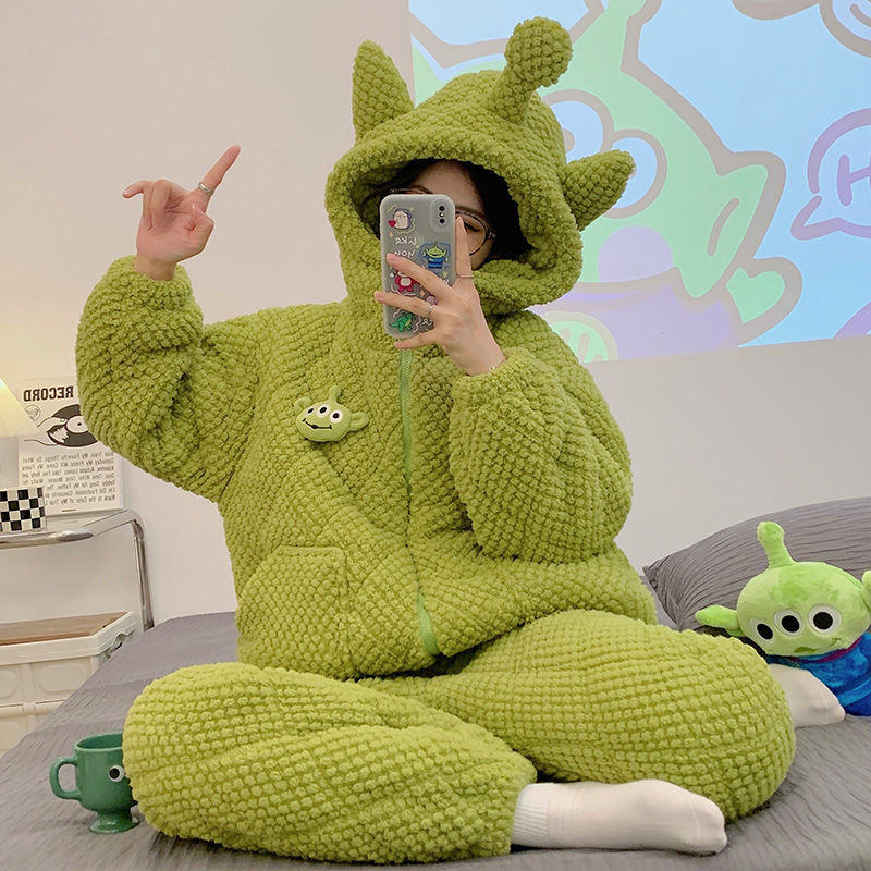 ルームウェア セットアップ 冬 2025新型厚手加絨フランネルホームウェア冬 可愛い パジャマ レディース 秋冬 韓国 部屋着 ルームウェア セットアップ 冬 2025新型厚手加絨フランネルホームウェア冬 可愛い パジャマ レディース 秋冬 韓国 部屋着