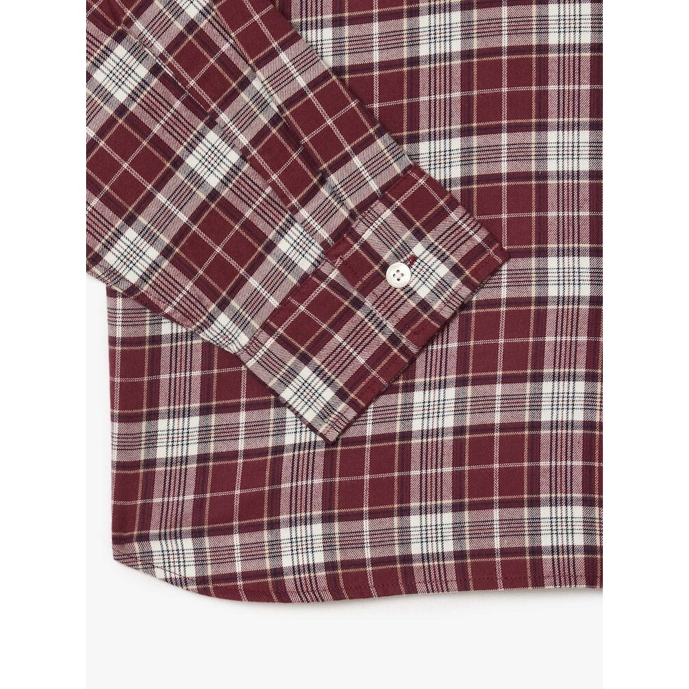 ラコステメンズミディアムチェックコットンツイルシャツ CH6729-54N I65 Q2NCH6729-54NI65