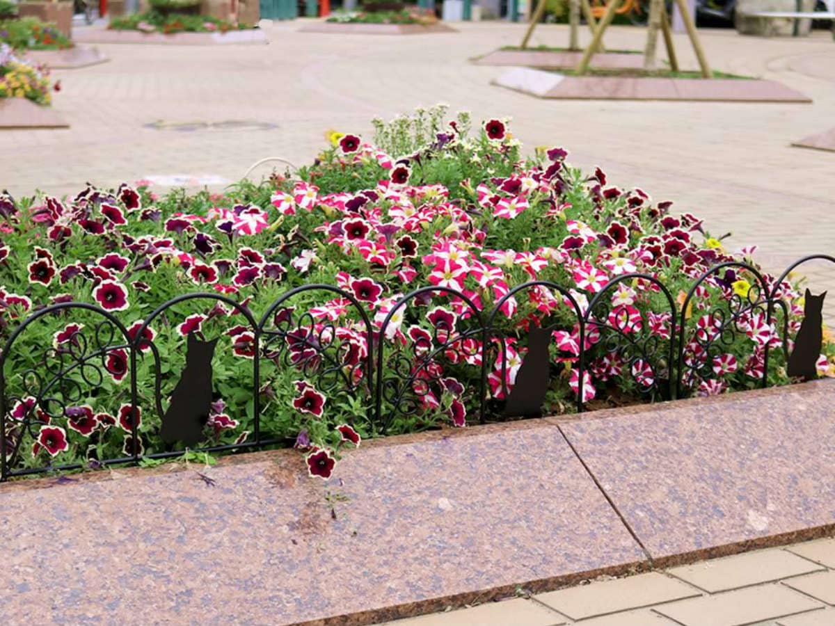 アイアンフェンス ミニ 猫 10枚組 ガーデンフェンス アイアン 柵 園芸 エクステリア 雑貨 ねこ ネコ 花壇 庭 ベランダ バルコニー ガーデニング アイアンガーデンフェンス トレリス