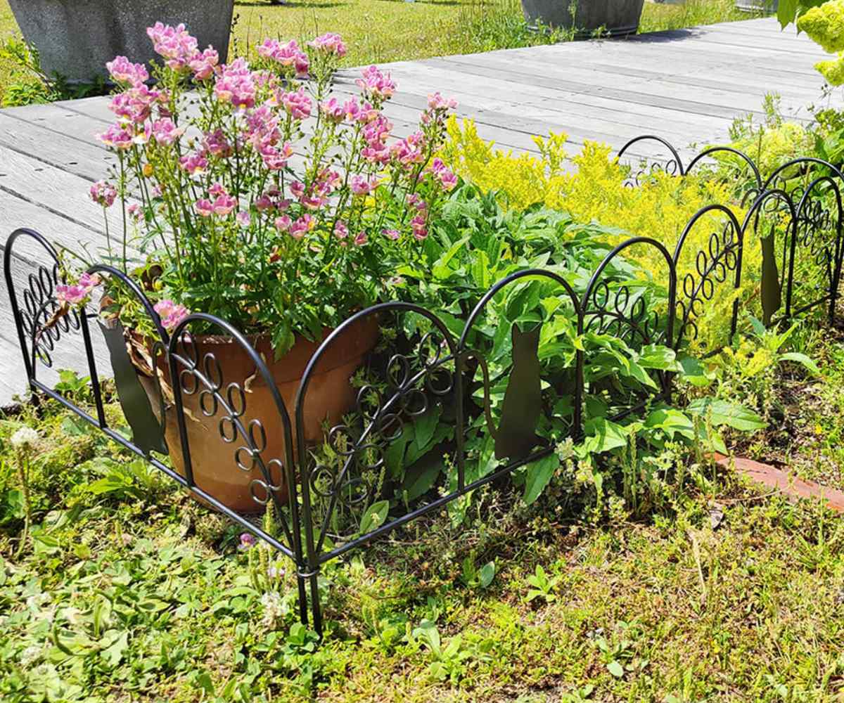 アイアンフェンス ミニ 猫 10枚組 ガーデンフェンス アイアン 柵 園芸 エクステリア 雑貨 ねこ ネコ 花壇 庭 ベランダ バルコニー ガーデニング アイアンガーデンフェンス トレリス