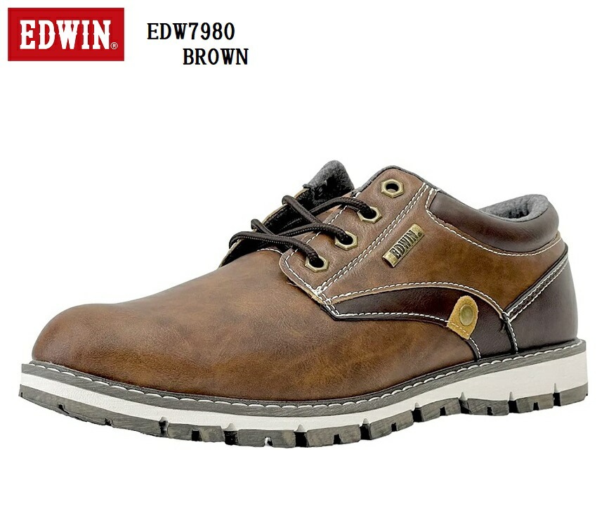 (エドウィン)EDW7980 EDWIN メンズ カジュアルシューズ EDW7970後継モデル 軽量設計 クッション性のあるインソールを使用 幅広 防水 防滑