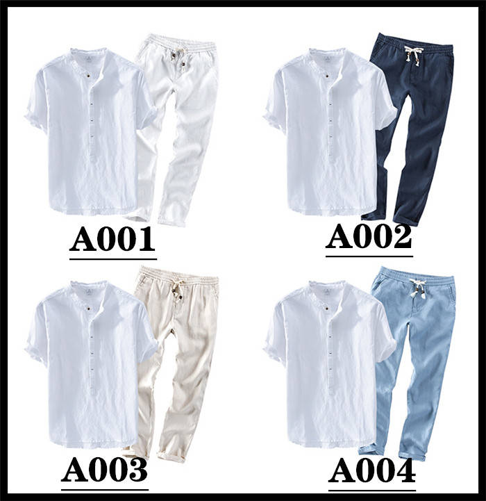 セットアップ 半袖 立ち襟 リネンシャツ ロングパンツ 2点セットアップ上下 スタンドカラー ヘンリーネック トップス イージーパンツ セットアップ トレーニング カジュアル ランニング スポーツウェ セットアップ 半袖 立ち襟 リネンシャツ ロングパンツ 2点セットアップ上下 スタンドカラー ヘンリーネック トップス イージーパンツ セットアップ トレーニング カジュアル ランニング スポーツウェ