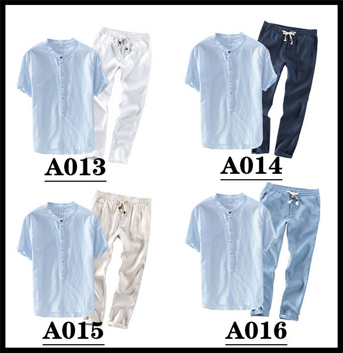 セットアップ 半袖 立ち襟 リネンシャツ ロングパンツ 2点セットアップ上下 スタンドカラー ヘンリーネック トップス イージーパンツ セットアップ トレーニング カジュアル ランニング スポーツウェ セットアップ 半袖 立ち襟 リネンシャツ ロングパンツ 2点セットアップ上下 スタンドカラー ヘンリーネック トップス イージーパンツ セットアップ トレーニング カジュアル ランニング スポーツウェ