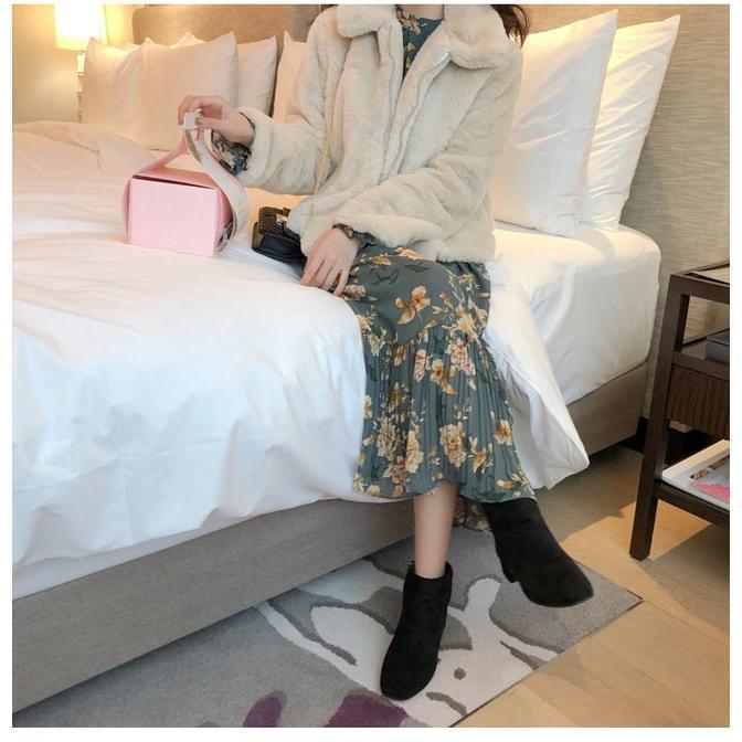 春 夏 花柄ワンピース ロング ワンピース 秋 レディース シフォンワンピース 長袖 マキシワンピース 花柄 長袖ワンピース 春 レトロ ミモレワンピース