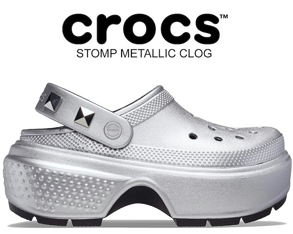 クロックス ストンプ メタリック メリー ジェーン crocs 厚底 25cm