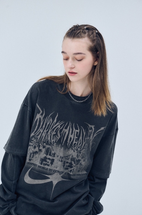 CPGN STUDIO】 VISIONARY Layered Pigment Long Sleeve Tシャツ