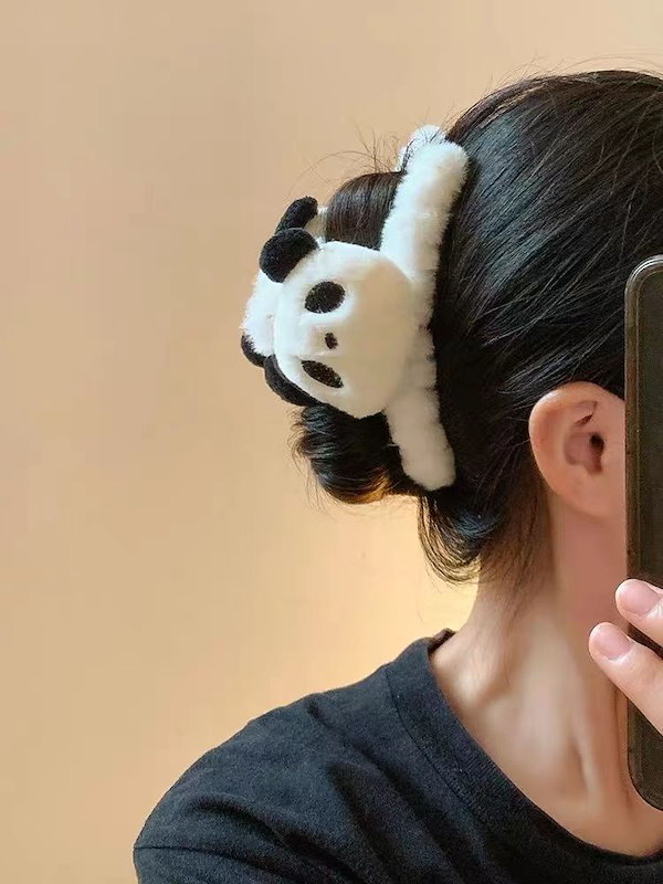 ꫛꫀꪝ【お鼻ぷっくりパンダ】ベビーヘアクリップ　キッズヘアクリップ　双子パンダ ꫛꫀꪝ【お鼻ぷっくりパンダ】ベビーヘアクリップ キッズヘア
