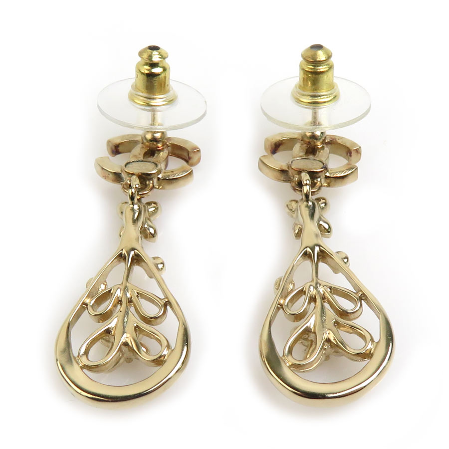 シャネル CHANEL ピアス ココマーク メタル/ラインストーン ゴールド/シルバー レディース e59763a