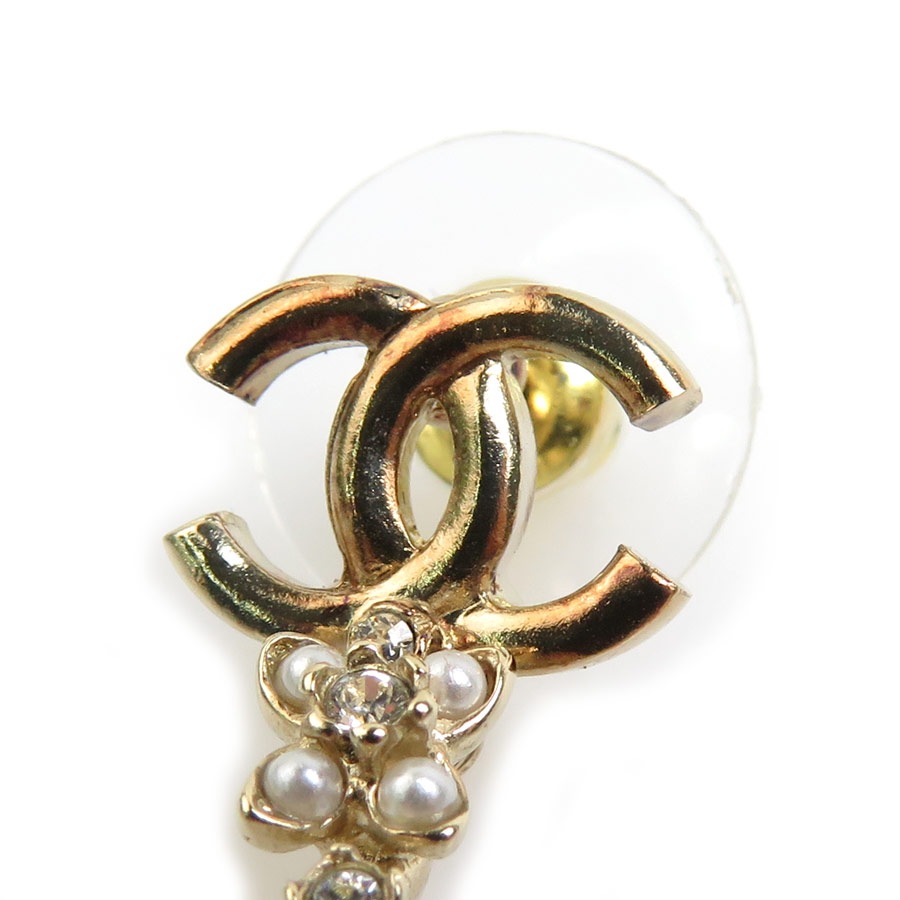 シャネル CHANEL ピアス ココマーク メタル/ラインストーン ゴールド/シルバー レディース e59763a