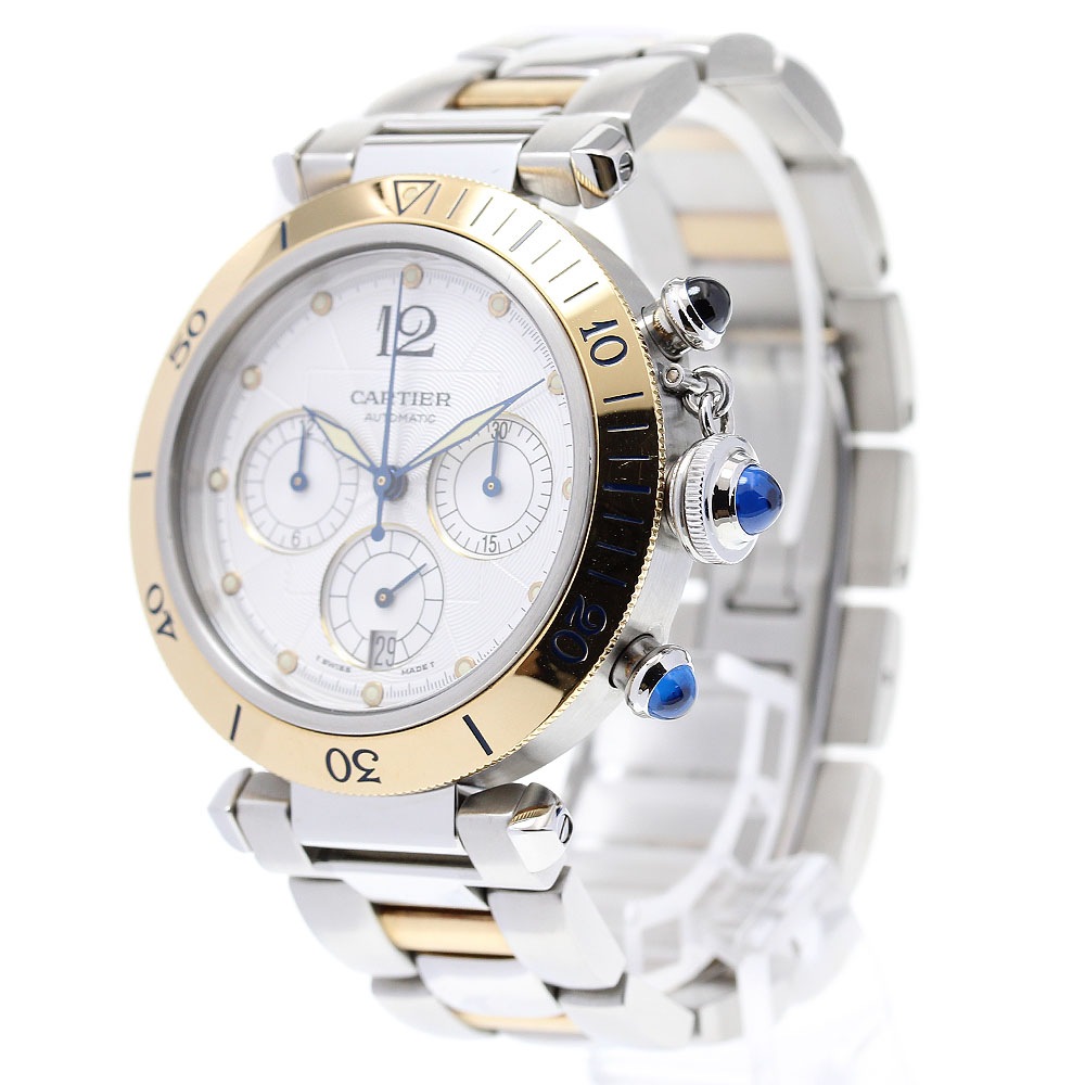 カルティエ CARTIER W31036T6 パシャ38mm コンビ クロノグラフ 自動巻き メンズ 良品 保証書付き_830714【中古】 カルティエ CARTIER W31036T6 パシャ38mm コンビ クロノグラフ 自動巻き メンズ 良品 保証書付き_830714【中古】