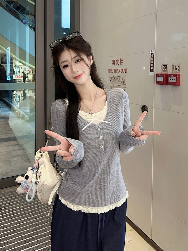 Qoo10] 2025春夏フェイクツーピーストップス