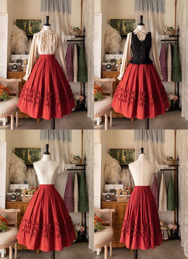 ロリータ スカート フリル 春服 ミモレ丈 ジャンスカ レディース フレアスカート レトロ風 ハイウエスト リボン カチューシャ 森ガール コスチューム 日常着 お出かけ コーディネート パーティ ロリータ スカート フリル 春服 ミモレ丈 ジャンスカ レディース フレアスカート レトロ風 ハイウエスト リボン カチューシャ 森ガール コスチューム 日常着 お出かけ コーディネート パーティ