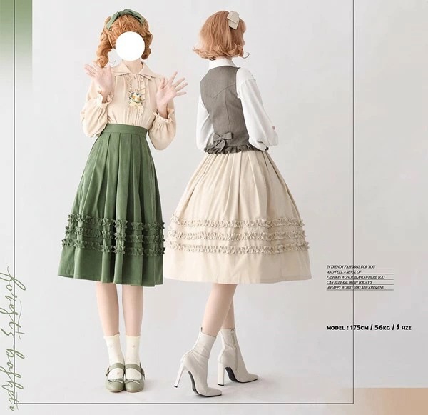 ロリータ スカート フリル 春服 ミモレ丈 ジャンスカ レディース フレアスカート レトロ風 ハイウエスト リボン カチューシャ 森ガール コスチューム 日常着 お出かけ コーディネート パーティ ロリータ スカート フリル 春服 ミモレ丈 ジャンスカ レディース フレアスカート レトロ風 ハイウエスト リボン カチューシャ 森ガール コスチューム 日常着 お出かけ コーディネート パーティ