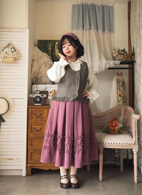 ロリータ スカート フリル 春服 ミモレ丈 ジャンスカ レディース フレアスカート レトロ風 ハイウエスト リボン カチューシャ 森ガール コスチューム 日常着 お出かけ コーディネート パーティ ロリータ スカート フリル 春服 ミモレ丈 ジャンスカ レディース フレアスカート レトロ風 ハイウエスト リボン カチューシャ 森ガール コスチューム 日常着 お出かけ コーディネート パーティ