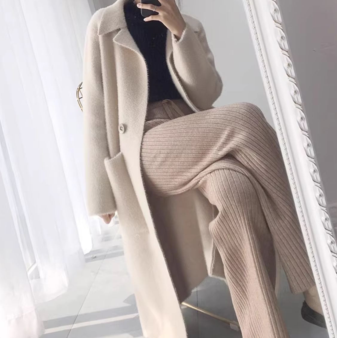 アウター レディース 上着 ウールロングコート ロングコート ステンカラーコート 長袖 ストレート Iライン かわいい 大人可愛い きれいめ シンプル カジュアル おしゃれ かっこいい ラフ