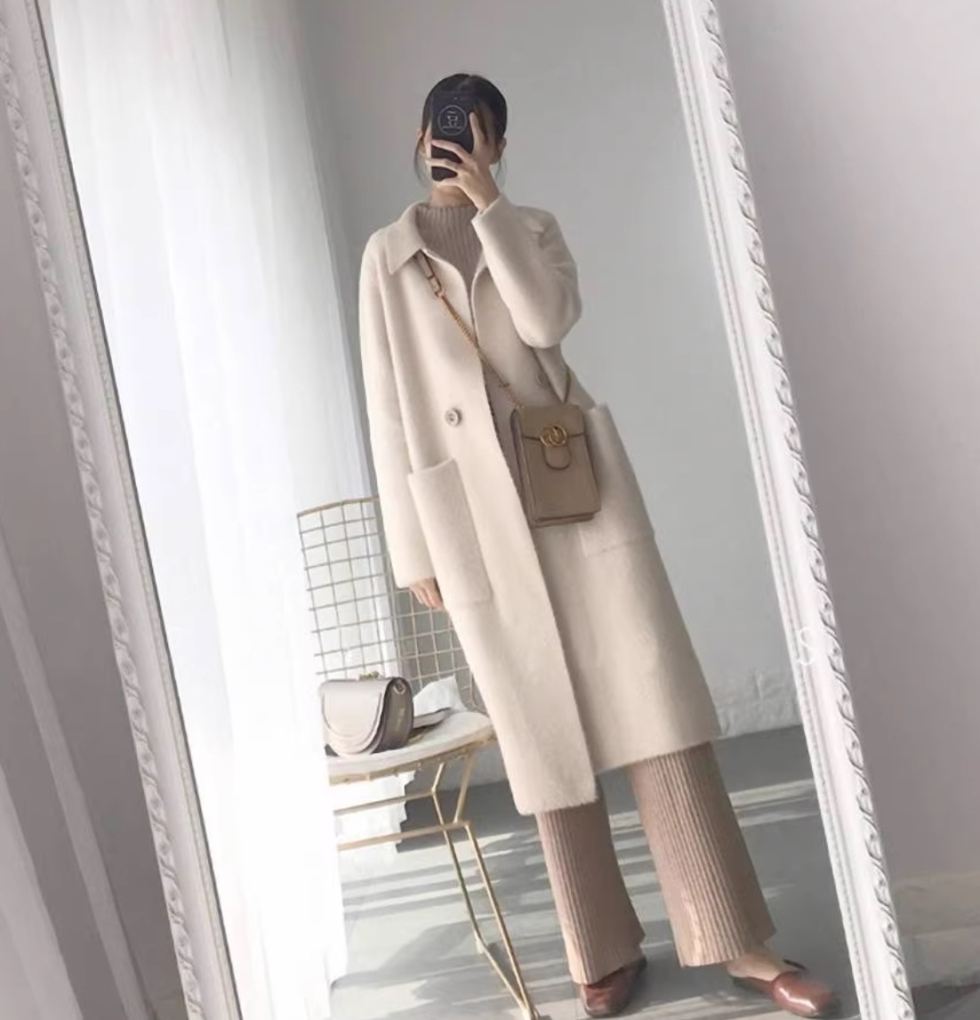 アウター レディース 上着 ウールロングコート ロングコート ステンカラーコート 長袖 ストレート Iライン かわいい 大人可愛い きれいめ シンプル カジュアル おしゃれ かっこいい ラフ