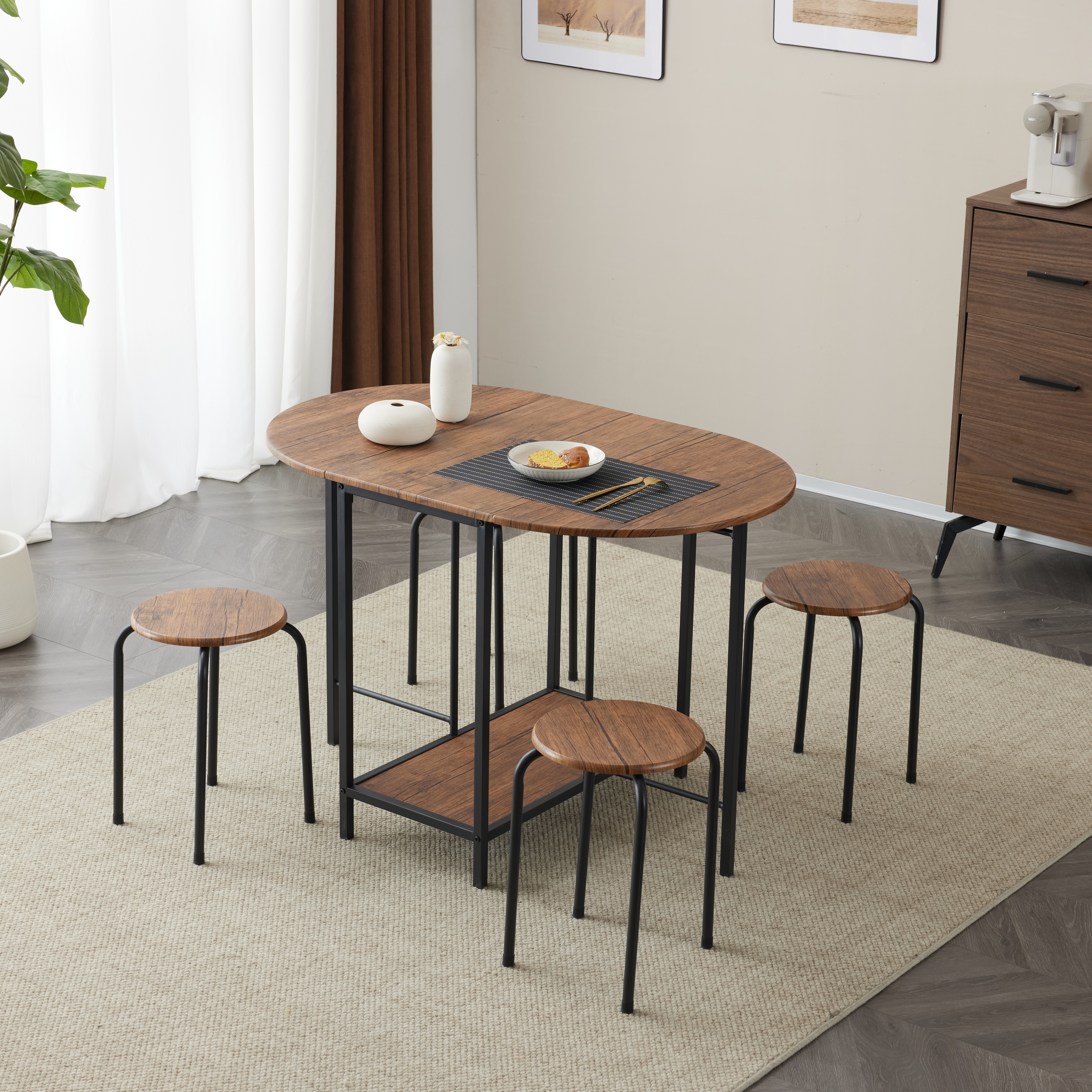ダイニング 5点セット ダイニングテーブル ダイニングセット 食卓 チェア4脚 コンパクトサイズ 4人掛け おしゃれ