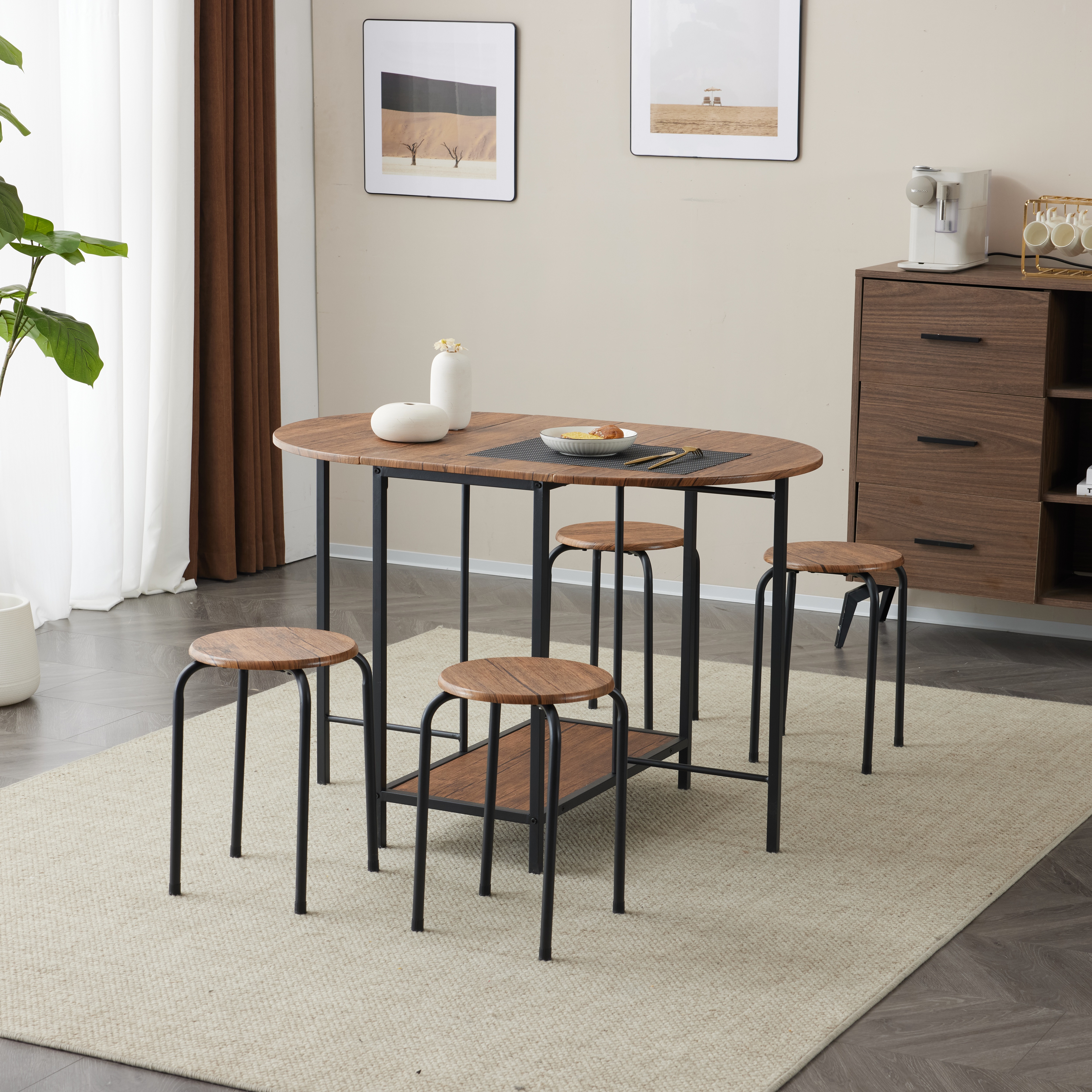 ダイニング 5点セット ダイニングテーブル ダイニングセット 食卓 チェア4脚 コンパクトサイズ 4人掛け おしゃれ