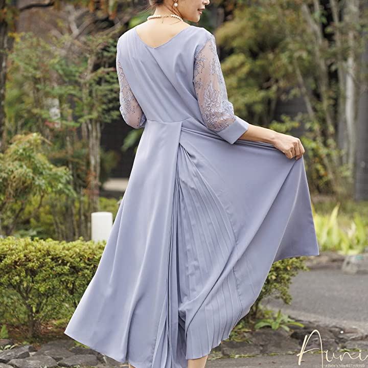 パーティ ワンピース ドレス レディース 結婚式およばれワンピース パーティードレス NVY( ネイビー / 77000020, S)