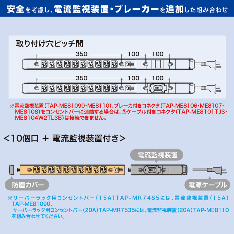 15A コンセントバー用 電流監視装置 TAP-ME81090