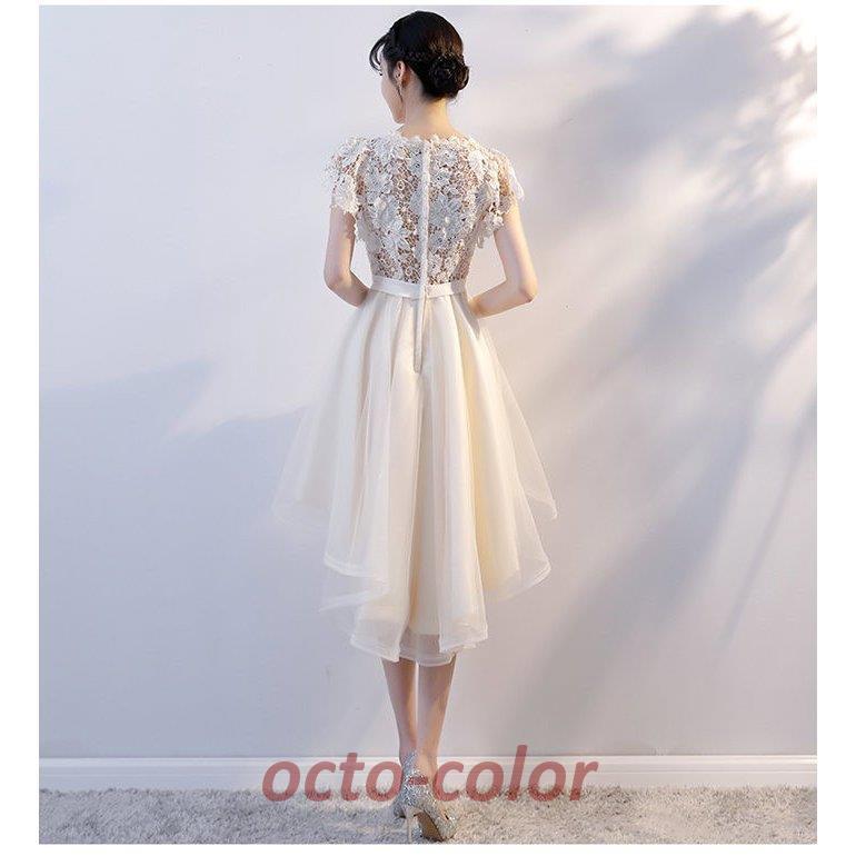 パーティードレス 結婚式 ドレス 袖なし 卒業式 大人 ドレス ミディアム丈 ウェディング 前下がり レース リボン付きドレス パーティー お呼ばれドレスmrlf2832 パーティードレス 結婚式 ドレス 袖なし 卒業式 大人 ドレス ミディアム丈 ウェディング 前下がり レース リボン付きドレス パーティー お呼ばれドレスmrlf2832