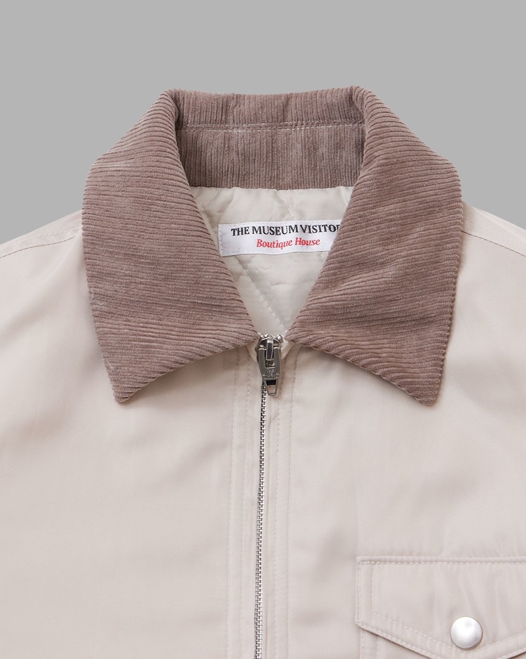 ◆THE MUSEUM VISITOR◆ CORDUROY COLLAR L LOGO JACKET BLA THE MUSEUM VISITOR】 CORDUROY COLLAR METAL LOGO JACKET : IVORY