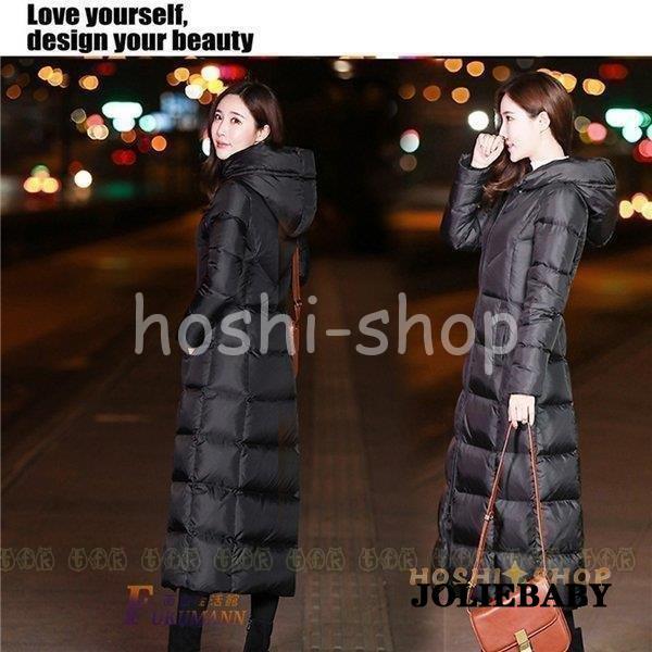 ダウンコート ロング レディース ダウンジャケット フード付き ダウン 秋冬 韓国 膝下 軽い 防寒 防風 軽量 上品 厚手 着痩せ 通勤 大きいサイズ
