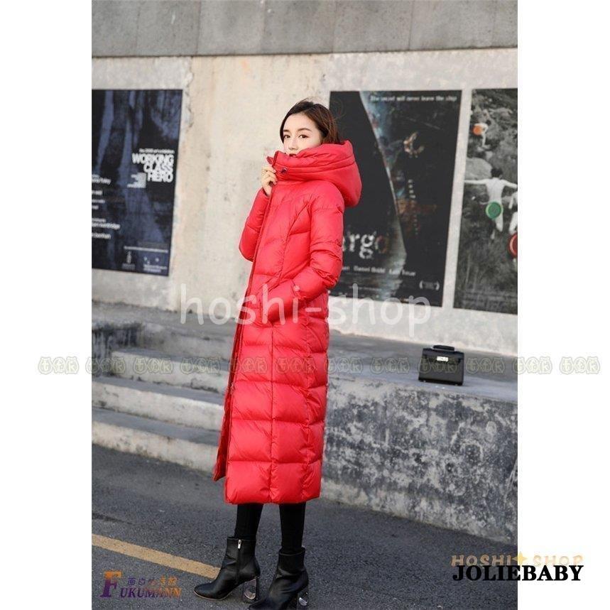 ダウンコート ロング レディース ダウンジャケット フード付き ダウン 秋冬 韓国 膝下 軽い 防寒 防風 軽量 上品 厚手 着痩せ 通勤 大きいサイズ