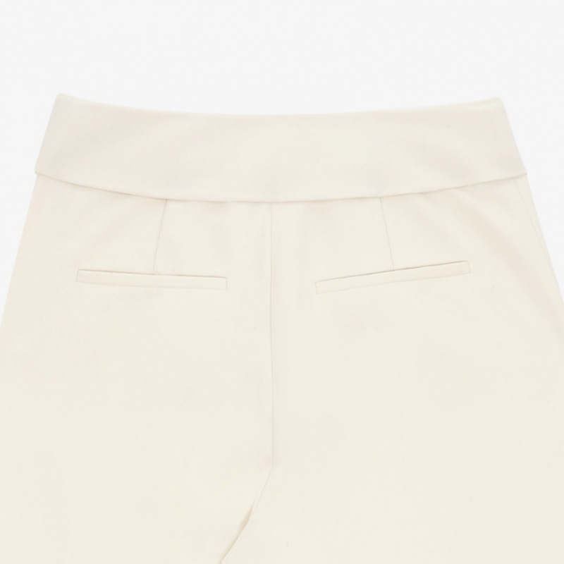 CITYBREEZEフォールドピンタックワイドスラックスIVORY