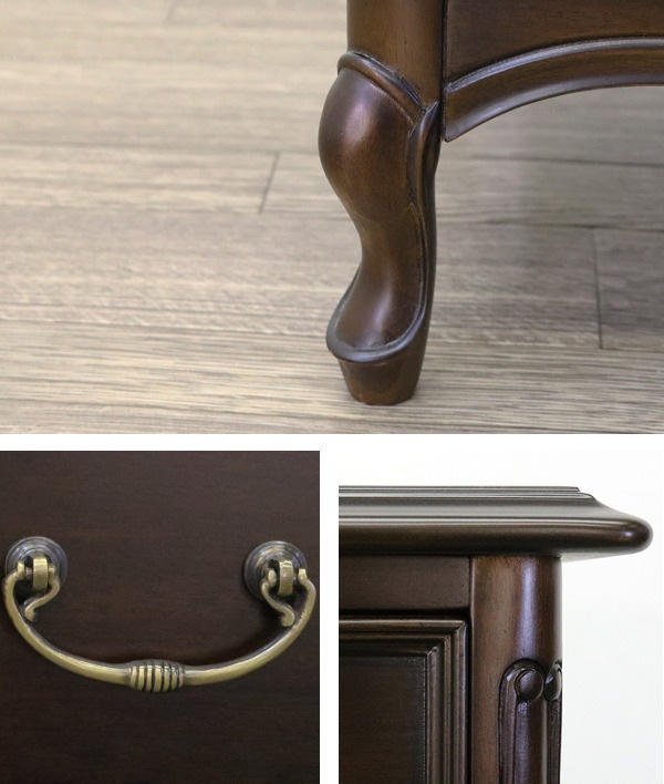 リビングチェスト 5段 クラシック調 マホガニー材 ケントハウス 幅45cm 開梱設置